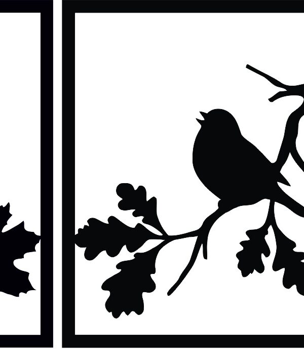 pajaros SSDECO.es | Cuadro Decorativo Tríptico de Pájaros - Set de 3 Piezas en Madera Negra (90x40 cm) - Arte Minimalista y Elegante para Sala, Dormitorio y Oficina